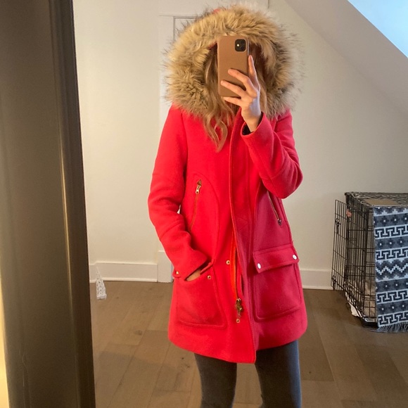 J. crew red chateau parka in Italian stadium-cloth - Picture 2 of 9